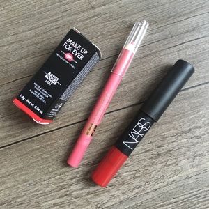 Bundle MUF lipstick＋Nars + Estee L. Lip pencil